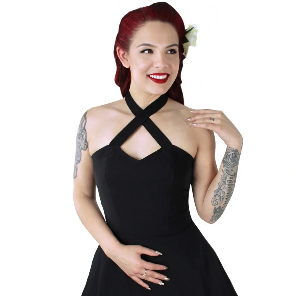 Criss cross halter dress PIN-UP /
Retro - Picture 2 of 3